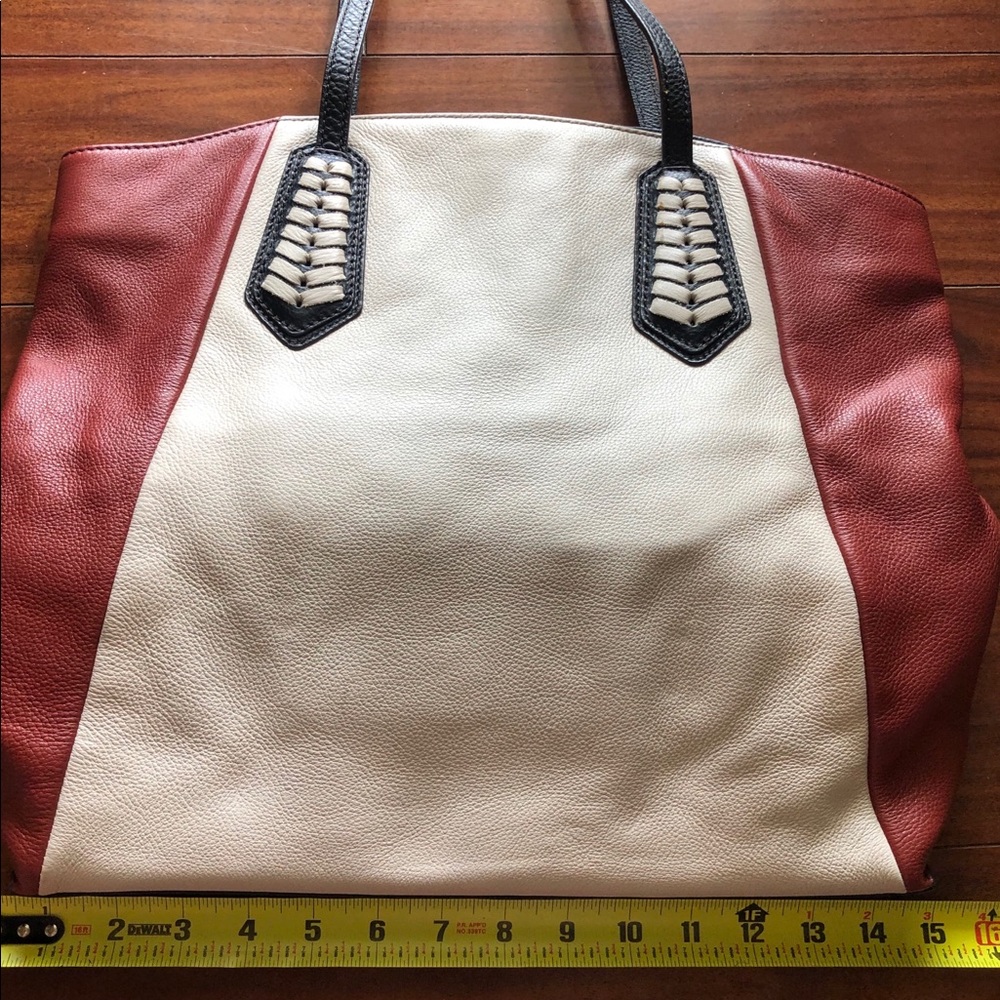 ORYANY color block leather bag brown black white - Picture 4 of 9